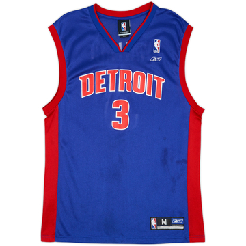2002-06 Detroit Pistons Wallace #3 Reebok Away Jersey - 6/10 - (M)