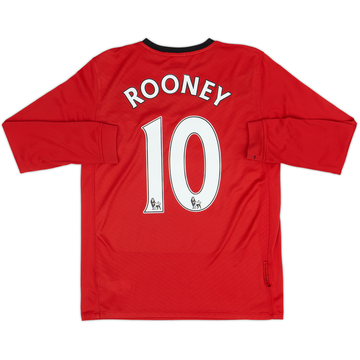 2009-10 Manchester United Home L/S Shirt Rooney #10 - 7/10 - (XL.Boys)