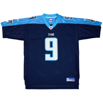 2002-04 Tennessee Titans McNair #9 Reebok On Field Home Jersey - 9/10 - (XL)