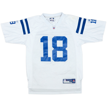 2007 Indianapolis Colts Manning #18 Reebok On Field Away Jersey - 7/10 - (L.Boys)