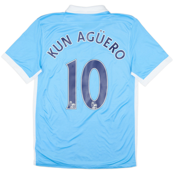 2015-16 Manchester City Home Shirt Kun Aguero #10 - 6/10 - (S)
