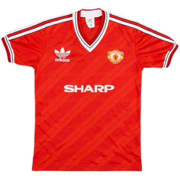 1986-88 Manchester United Home Shirt - 8/10 - (L.Boys)