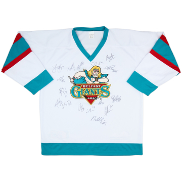 2001-02 Belfast Giants 'Signed' Home Jersey - 9/10 - (XXL)