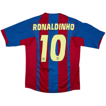 2004-05 Barcelona Home Shirt Ronaldinho #10 - 8/10 - (M)