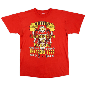1999-00 Manchester United 'Treble 1999' Graphic Tee - 8/10 - (L)
