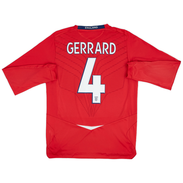 2008-10 England Away L/S Shirt Gerrard #4 - 8/10 - (M)