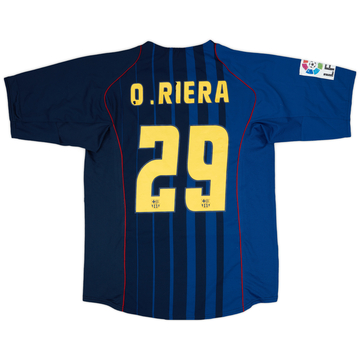 2004-05 Barcelona Match Issue Away Shirt O. Riera #29