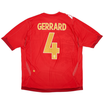 2006-08 England Away Shirt Gerrard #4 - 5/10 - (XL)