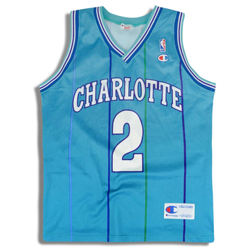 1995-96 Charlotte Hornets Johnson #2 Champion Jersey (Away) S
