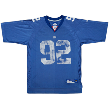 2005-06 New York Giants Strahan #92 Reebok On Field Home Jersey - 4/10 - (L)