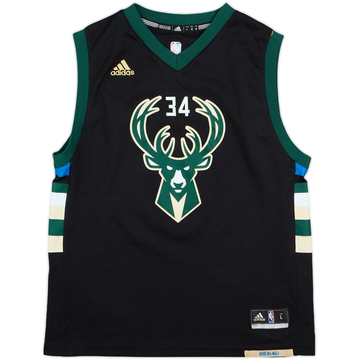2015-17 Milwaukee Bucks Antetokounmpo #34 adidas Alternate Jersey - 8/10 - (L.Boys)