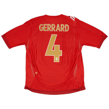 2006-08 England Away Shirt Gerrard #4 - 5/10 - (XL)