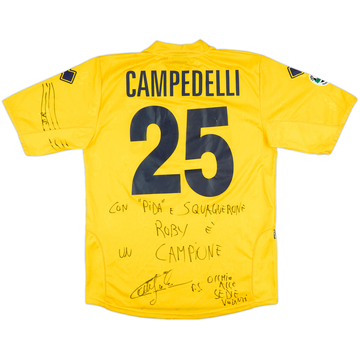 2005-06 Modena Match Issue Signed Home Shirt Campedelli #25