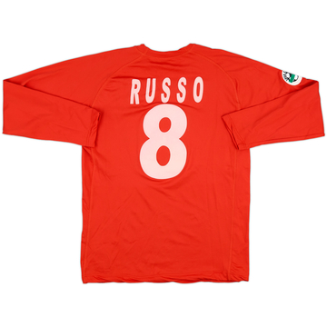 2002-03 Ancona Match Issue Home L/S Shirt Russo #8
