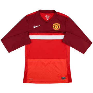 2011-12 Manchester United Nike Training L/S Shirt - 9/10 - (S)