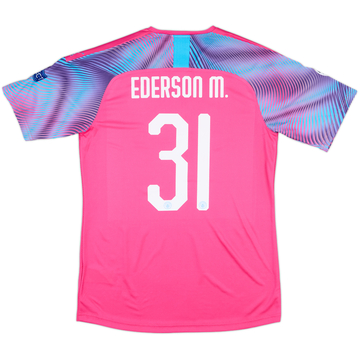 2019-20 Manchester City Match Issue Champions League GK Shirt Ederson M. #31