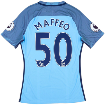 2016-17 Manchester City Match Issue Home Shirt Maffeo #50