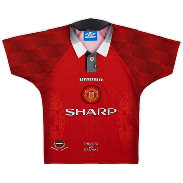 1996-98 Manchester United Home Shirt - 8/10 - (S.Boys)
