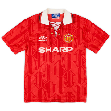 1992-94 Manchester United Home Shirt - 8/10 - (L.Boys)