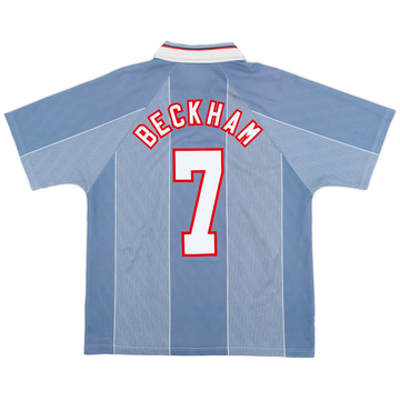 1996-97 England Away Shirt Beckham #7 - 8/10 - (L)