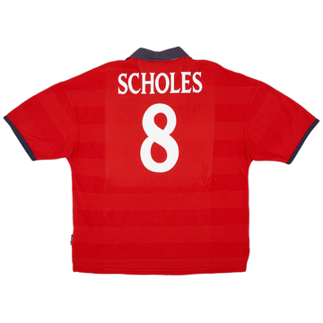 1999-01 England Away Shirt Scholes #8 - 8/10 - (XXL)