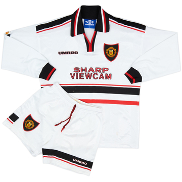 1997-99 Manchester United Away L/S Full Kit - 9/10 - (S.Boys)