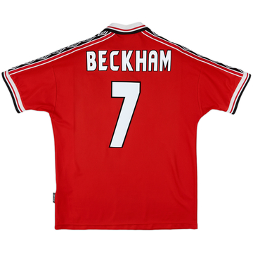 1998-00 Manchester United Home Shirt Beckham #7 - 7/10 - (L)