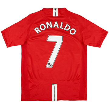 2007-09 Manchester United Home Shirt Ronaldo #7 - 7/10 - (XL.Boys)