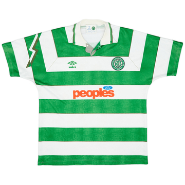 1991-92 Celtic Home Shirt - 9/10 - (XL)