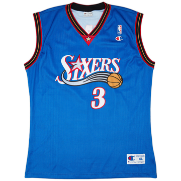 1999-00 Philadelphia 76ers Iverson #3 Champion Alternate Jersey (Excellent) XL