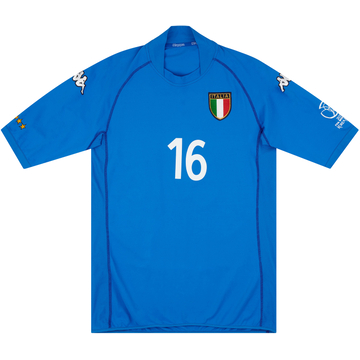 2002 Italy Match Issue World Cup Signed Home Shirt Di Livio #16