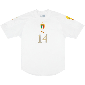 2004 Italy Match Worn European Championship Away Shirt Fiore #14 (v Denmark)