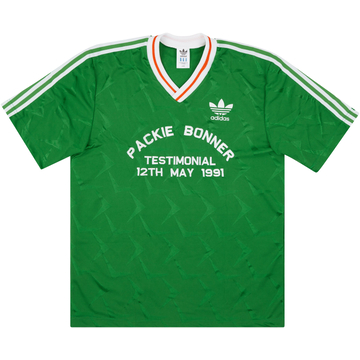 1991 Ireland Player Issue Packie Bonner Testimonial Home Shirt