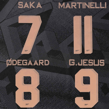 2022-23 Arsenal Away European/Cup Name Set