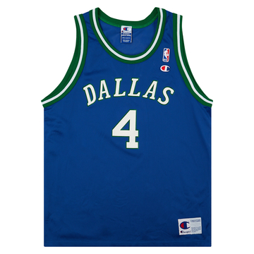 1996-01 Dallas Mavericks Finley #4 Champion Away Jersey (Excellent) L