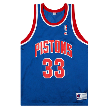 1995-96 Detroit Pistons Hill #33 Champion Away Jersey (Excellent) XL