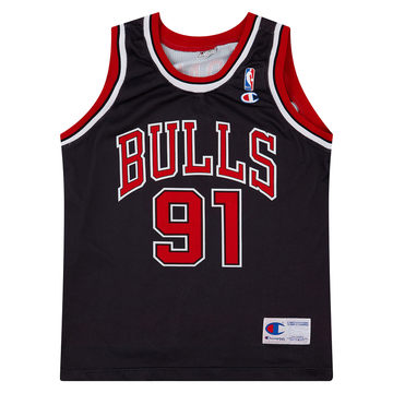 1997-98 Chicago Bulls Rodman #91 Champion Alternate Jersey (Excellent) S