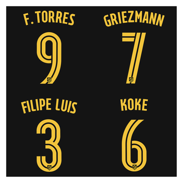 2016-17 Atletico Madrid Away Name Set