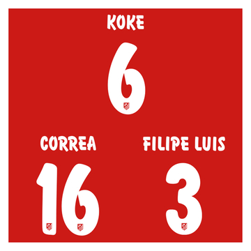 2015-16 Atletico Madrid Home/Away Name Set