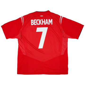 2004-06 England Away Shirt Beckham #7 - 6/10 - (XXL)