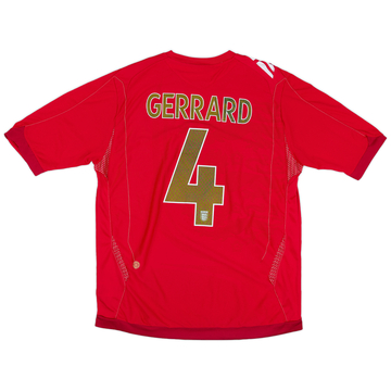 2006-08 England Away Shirt Gerrard #4 - 7/10 - (L)