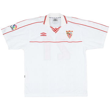 2000-01 Sevilla Match Issue Home Shirt #21