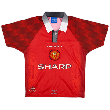 1996-98 Manchester United Home Shirt - 8/10 - (XL.Boys)