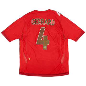2006-08 England Away Shirt Gerrard #4 - 6/10 - (XL)