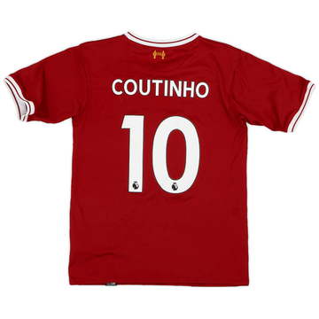 2017-18 Liverpool 125 Years Home Shirt Coutinho #10 - 5/10 - (S.Boys)