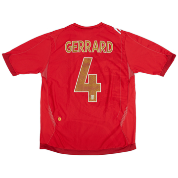 2006-08 England Away Shirt Gerrard #4 - 7/10 - (L)