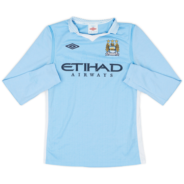2011-12 Manchester City Home L/S Shirt - 8/10 - (M.Boys)
