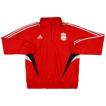 2008-09 Liverpool adidas 1/4 Zip Hooded Rain Jacket - 7/10 - (L)