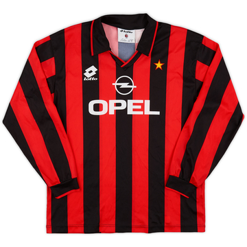 1994-95 AC Milan Home L/S Shirt - 8/10 - (XL.Boys)