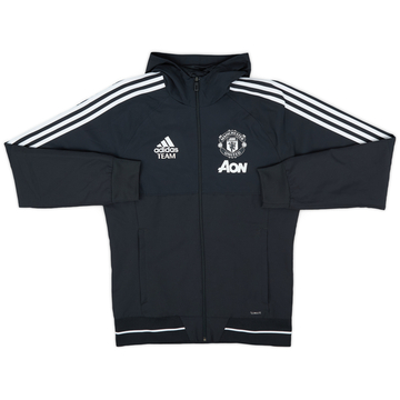 2017-18 Manchester United adidas Staff Issue Hooded Track Jacket - 8/10 - (S)